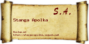 Stanga Apolka névjegykártya